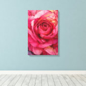 Roze roos elegante bloem canvas afdruk (Insitu (Houten vloer))