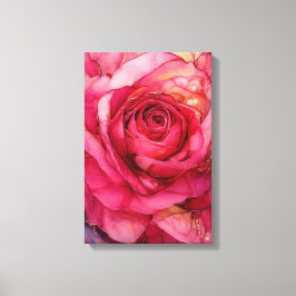 Roze roos elegante bloem canvas afdruk
