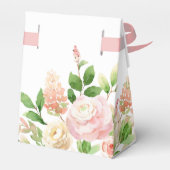 Roze Roos Elegante Bloem Meisje Baby Shower Bedankdoosjes (Achterkant)