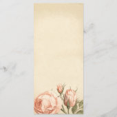 Roze  roos elegante bruiloft menu kaarten (Achterkant)