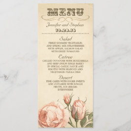 Roze  roos elegante bruiloft menu kaarten