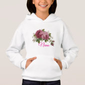 Roze Roos Elegantie Hoodie (Voorkant)