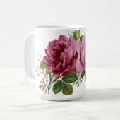 Roze Roos Elegantie Koffiemok (Voorkant links)