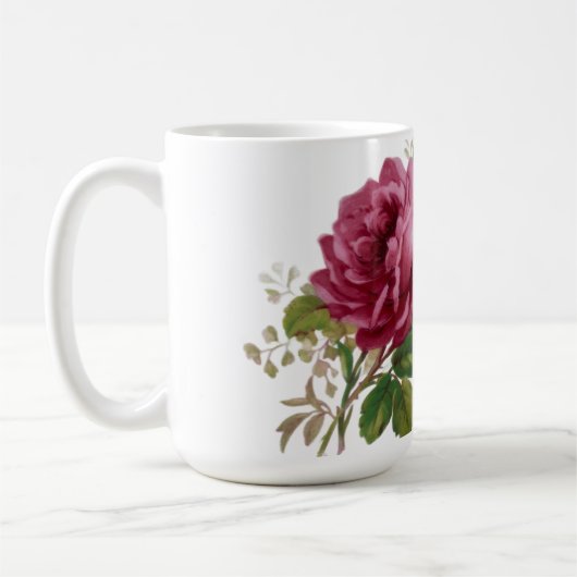 Roze Roos Elegantie Koffiemok (Links)