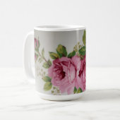 Roze Roos Elegantie Koffiemok (Voorkant links)
