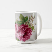 Roze Roos Elegantie Koffiemok (Voorkant rechts)