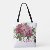 Roze Roos Elegantie Tote Bag (Achterkant)
