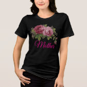 Roze Roos Elegantie Tri-Blend Shirt (Voorkant)