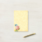 Roze Roos en Blauwe Mot Post-it® Notes (Op bureau)