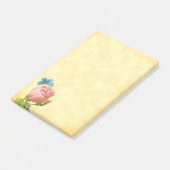 Roze Roos en Blauwe Mot Post-it® Notes (Schuin)