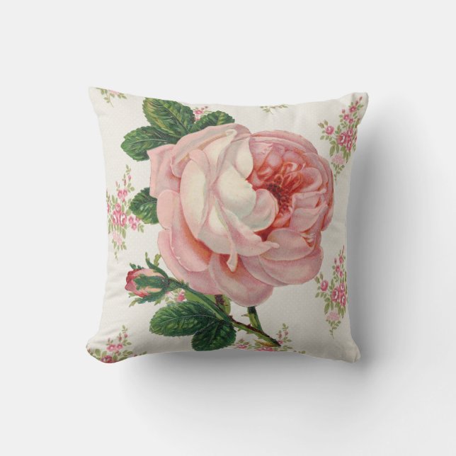  roze roos en boeketten Country Pillow Kussen (Voorkant)