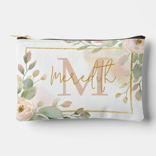 Roze roos en eucalyptus gepersonaliseerd etui (Voorkant)