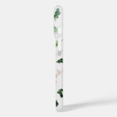 Roze roos en groene bladeren en bloemblaadjes Case-Mate iPhone case (Achterkant / Links)