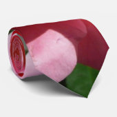 Roze Roos en Knop Tuin Bloemen Stropdas (Opgerold)