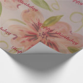 Roze roos en olijfgroen bloemencadeau wrap cadeaupapier (Hoek)
