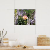 Roze roos en Paarse Wisteria Poster (Keuken)