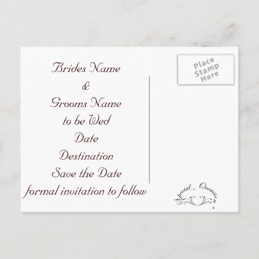 Roze Roos en Parels Save the Date Design Aankondigingskaart (Achterkant)