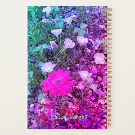 Roze roos en primrose Planner (Achterkant)