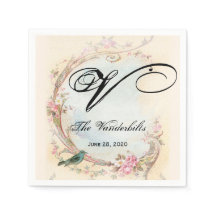  roze roos en roodbruiloft servetten