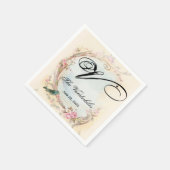  roze roos en roodbruiloft servetten (Hoek)