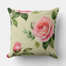 Roze roos en Rosebud Kussen