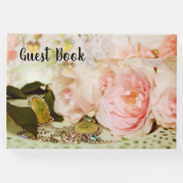Roze Roos en Sieraden Pretty Vintage Gastboek Gastenboek