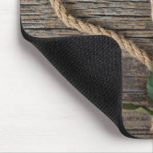 roze roos en touwharten muismat (Hoek)