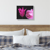  roze roos en tulpenbloem moderne bloemen canvas afdruk (Insitu (Slaapkamer))