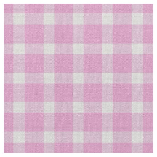 Roze roos en wit geruit geruit gingham stof (Close Up)