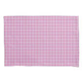 Roze roos en wit geruit gingham kussensloop (Voorkant)