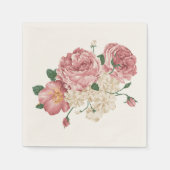 Roze roos en witte bloemenservetten servetten (Voorkant)