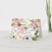 Roze Roos en Witte Waterverf Magnolia Bedankkaart (Achterkant)