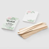 Roze roos eucalyptus bladeren Afstuderen Handwaaier (Niet-gemonteerd)