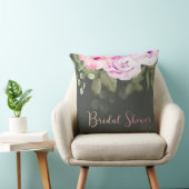 Roze Roos & Eucalyptus Bruiloftsfeest Bloemen Deco Kussen (Stoel)