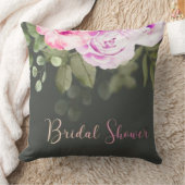 Roze Roos & Eucalyptus Bruiloftsfeest Bloemen Deco Kussen (Deken)