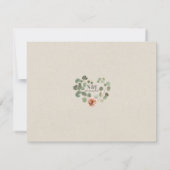 Roze Roos & Eucalyptus Hart Rustiek Dank u Kaart (Achterkant)