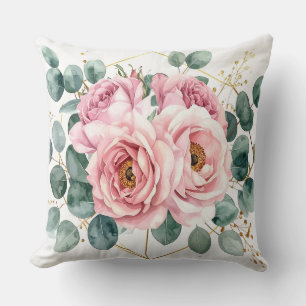 Roze Roos & Eucalyptus Kussen