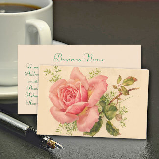 Roze  Roos Feminine Visitekaartje