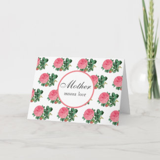 Roze Roos Fijne Moederdag Vakantiewenskaart Kaart