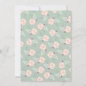 Roze Roos Floral Greenery Boy Baby shower Kaart (Achterkant)