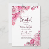 Roze Roos Floral Vrijgezellenfeest Kaart (Voorkant)