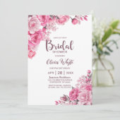 Roze Roos Floral Vrijgezellenfeest Kaart (Staand voorkant)