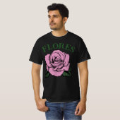 roze roos flores t-shirt (Voorkant volledig)