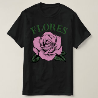 roze roos flores t-shirt