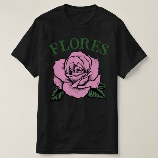 roze roos flores t-shirt (Design voorkant)