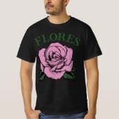 roze roos flores t-shirt (Voorkant)