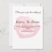 Roze Roos Foto Bruiloft Uitnodiging Kaart (Voorkant)