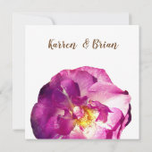 Roze Roos Foto, Elegante Trouw Uitnodiging (Achterkant)