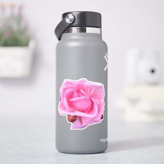 Roze Roos Foto Sticker (HydroFlask)