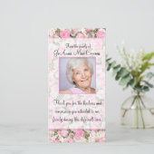 Roze Roos Foto Sympathie Dank Je Kaart (Staand voorkant)